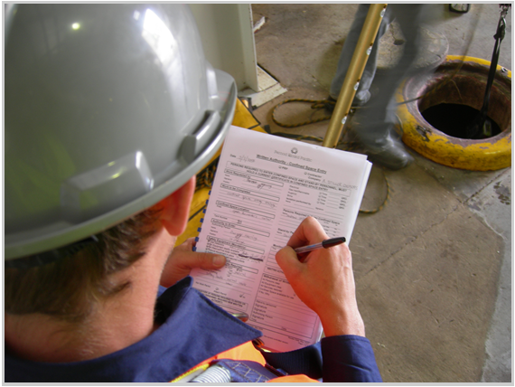 Who can issue a confined space permit?